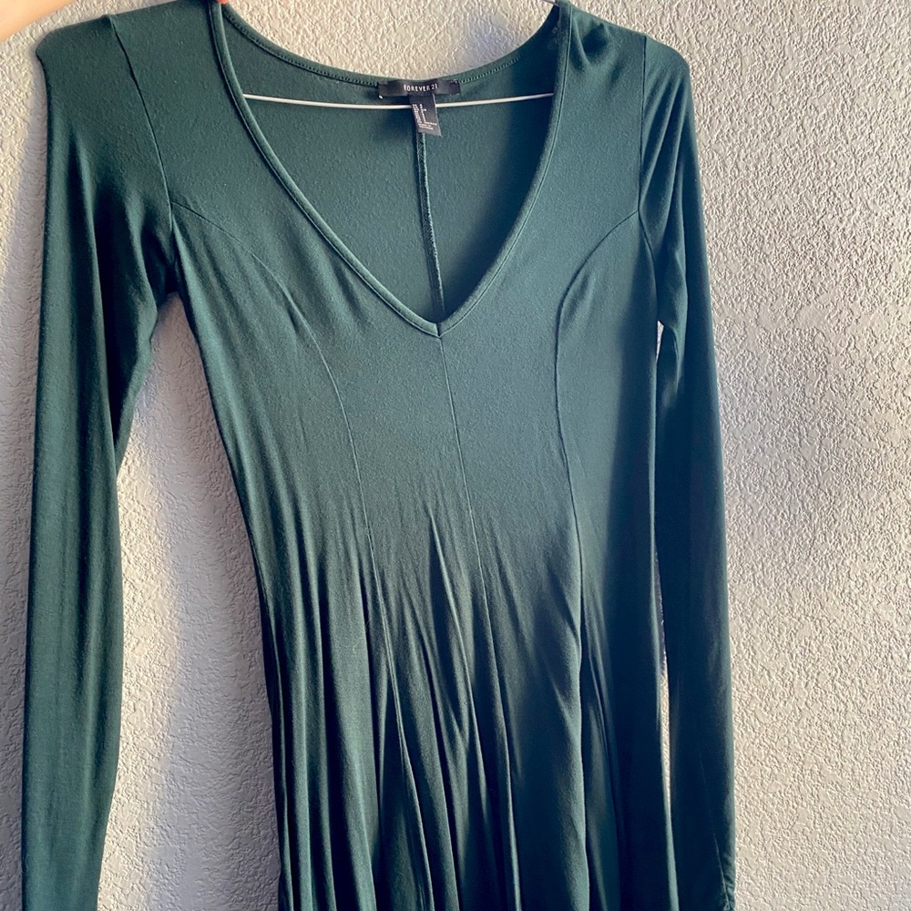 Dark Olive Long Sleeve Forever 21 Dress